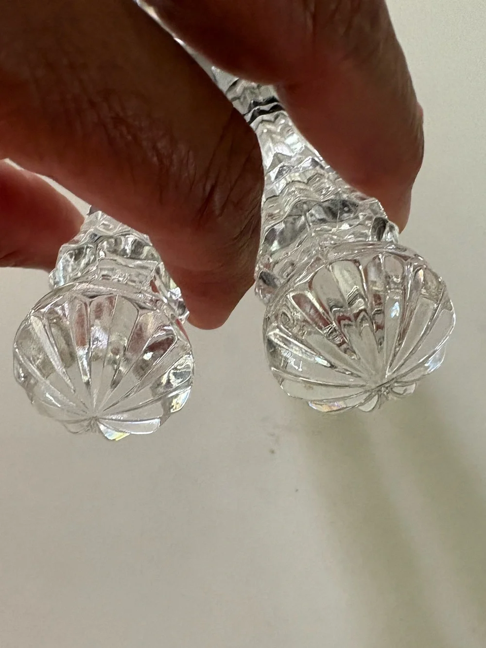 Clear Crystal handle & Silver Stainless Steel Salad Serving Set